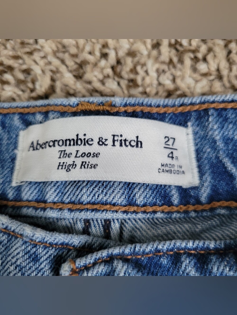 Abercrombie & Fitch The Loose High Rise Jeans Blue Denim Jean 27 4 Regular - Picture 2 of 4